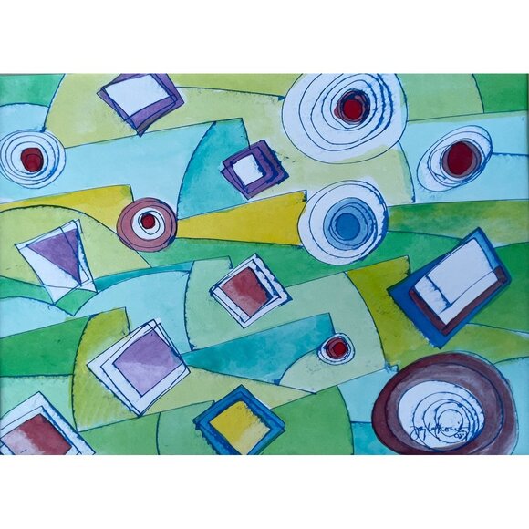Original Art Pen & Ink Acrylic Paint Abstract Titled "Love this" #1918 Jay